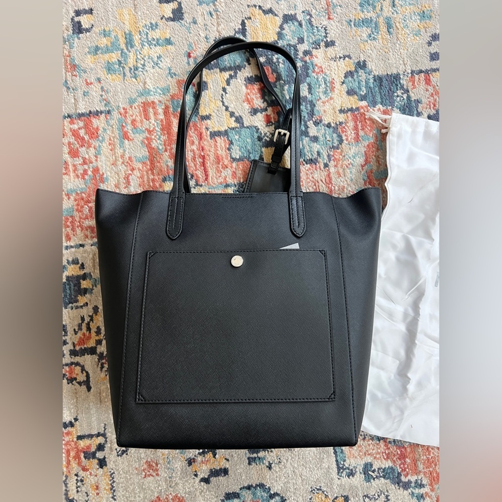 Michael Kors Women’s Black Leather Penny Converter Tote Bag 2 bags in one! NWT - Picture 6 of 9